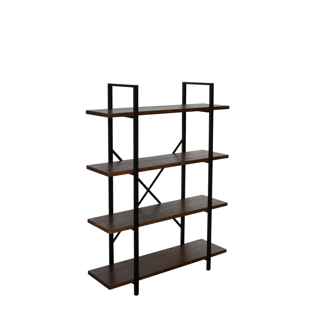 Walnut Brown 4 Shelf Etagere Bookcase S33638