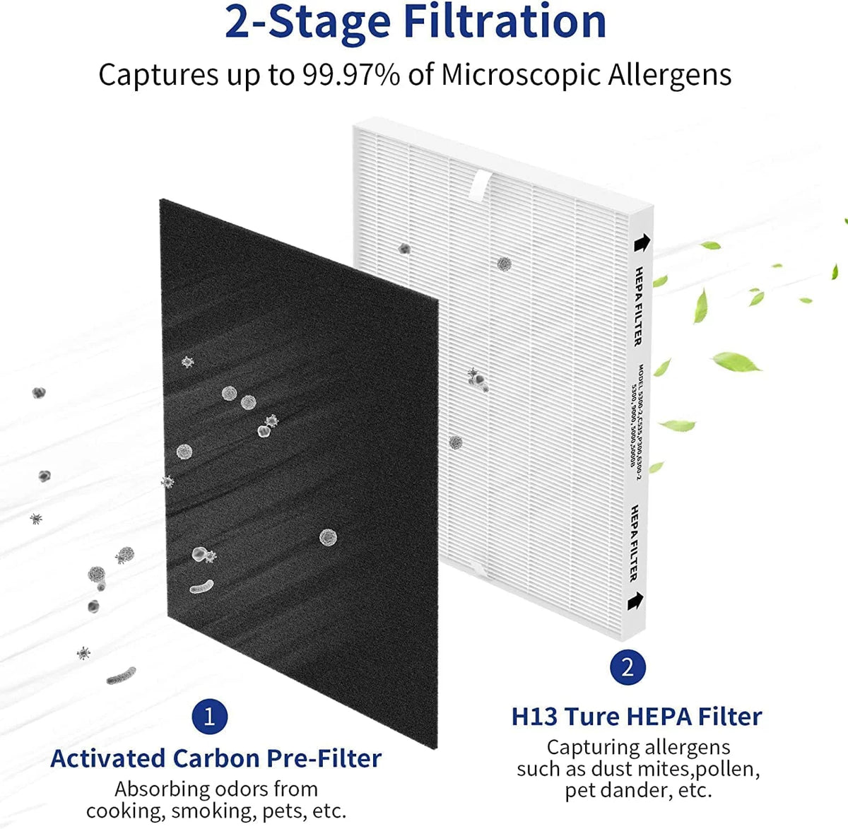 2 Pack Replacement True HEPA Size 21 Filters Plus 8 Carbon Pre-Filters W939701