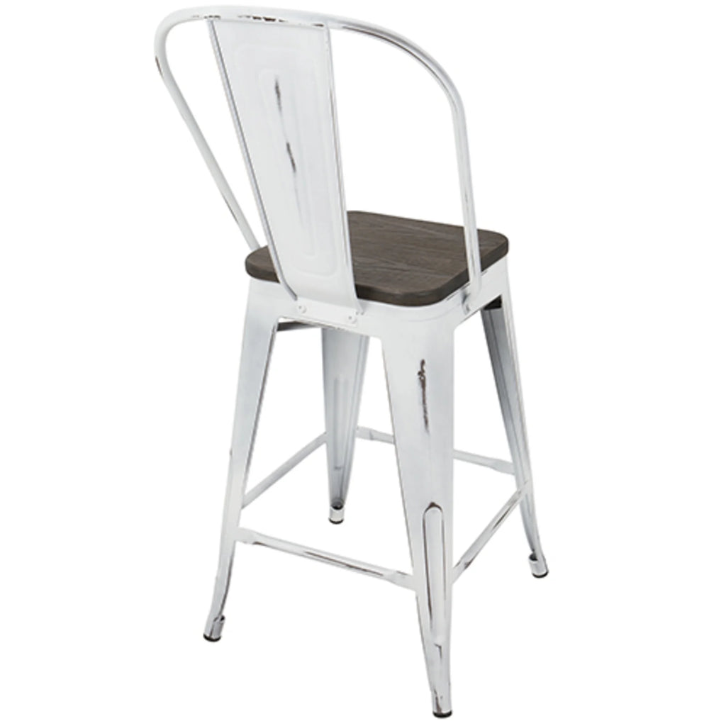 High Back Counter Stool Set of 2 M9427