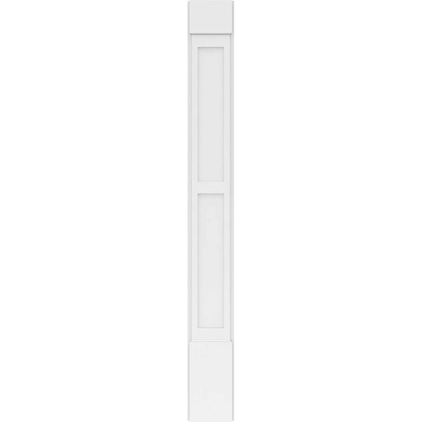 PVC Two Equal Flat Panel Pilaster with Capital & Base (Pair) M22356