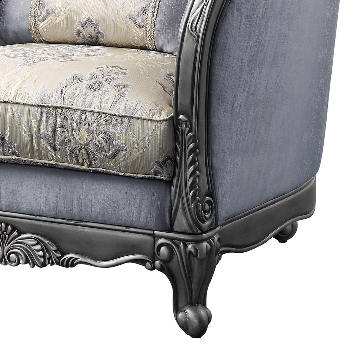 Gray Chair with Scrolled Molded Frame and Queen Anne Legs N975