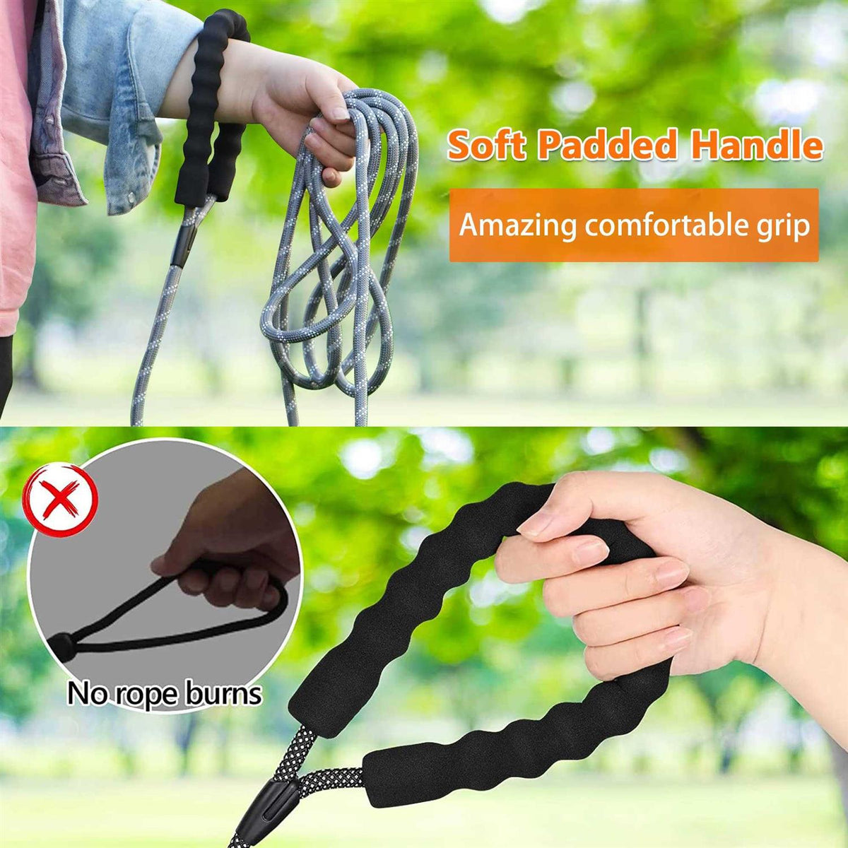 Rope Dog Leash with Swivel Lockable Hook Q91617