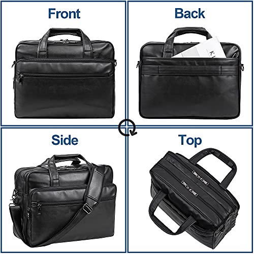 Leather Laptop Bag 15.6 Inch 17.3 Inch Messenger Briefcase V192