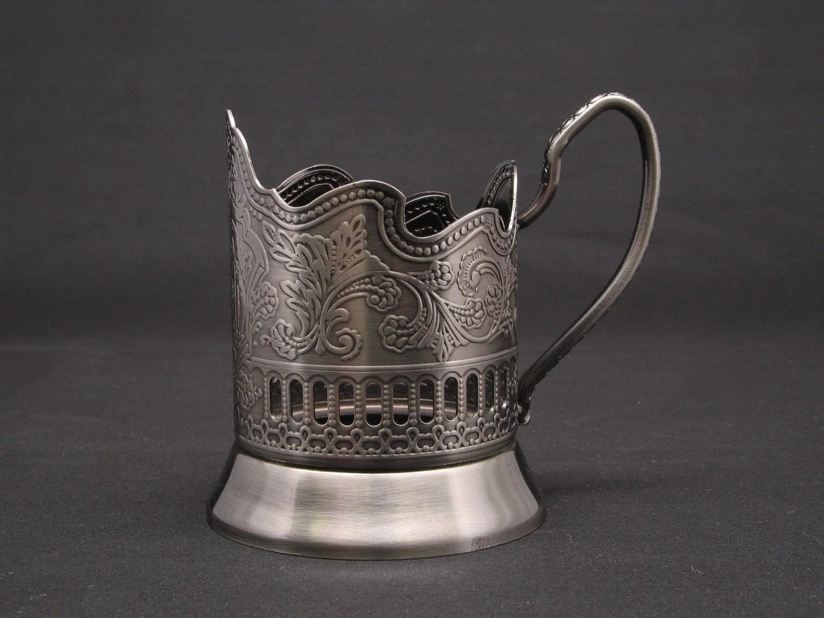 Tempered Glass Tea Set 8.5 oz with Metal Holder E5986