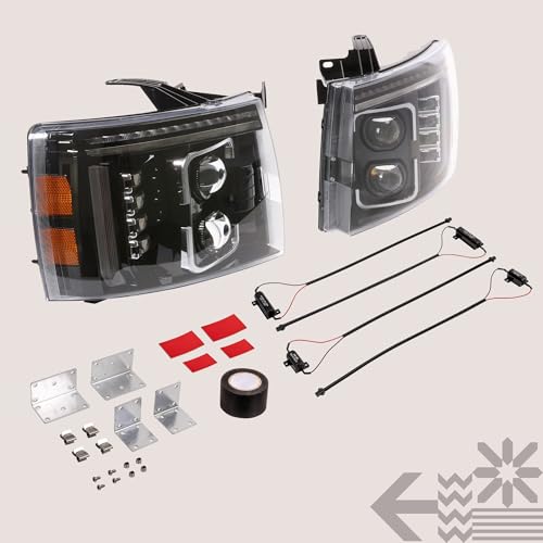 LED Headlight Assembly Replacement with Amber Sequential Turn Signal E350