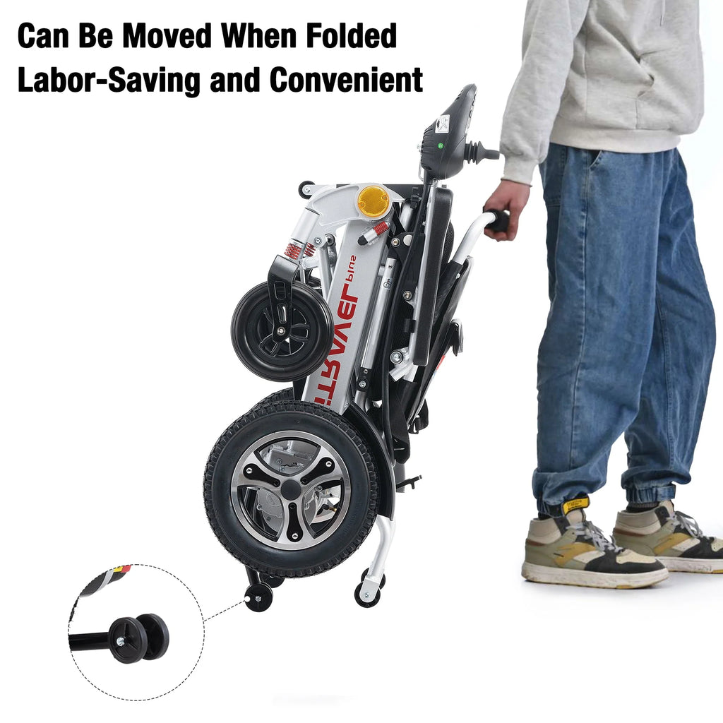 Folding Electric Wheelchair with Memory Gel Seat Cushion Q6651