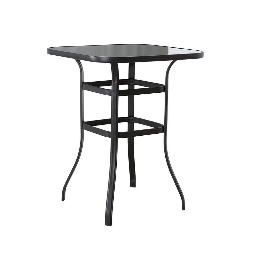 8-Piece Beige Black Metal Outdoor Dining Set A227