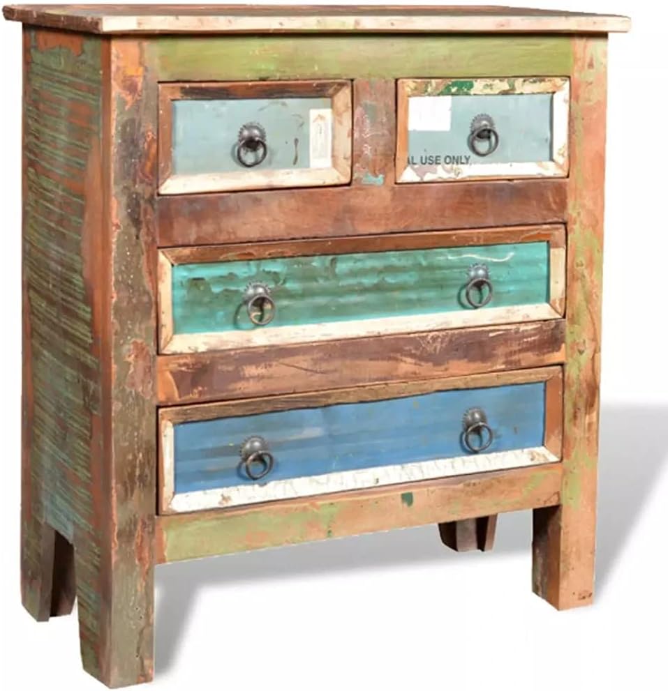Solid Reclaimed Wood Cabinet 4 Drawers S502862