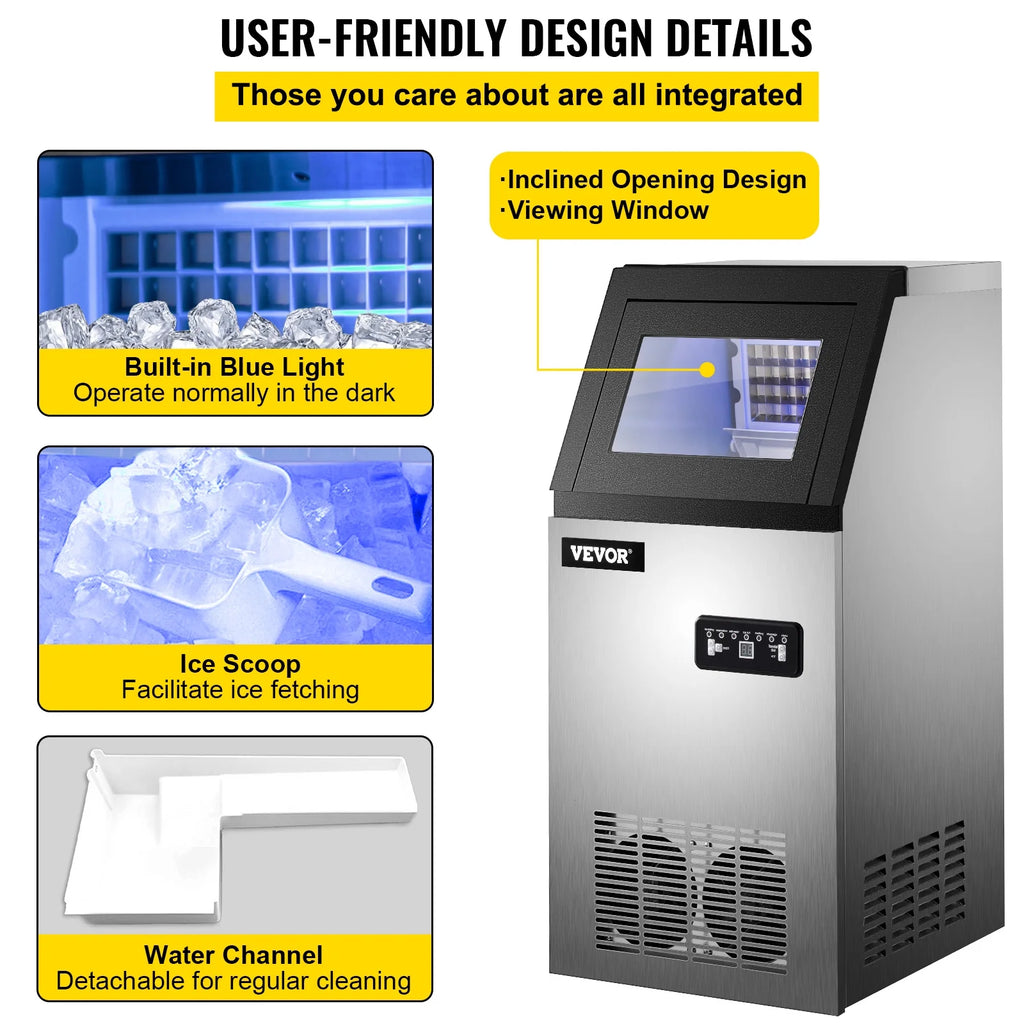 Commercial Ice Maker 90lbs/24h 22 lbs Storage F3939