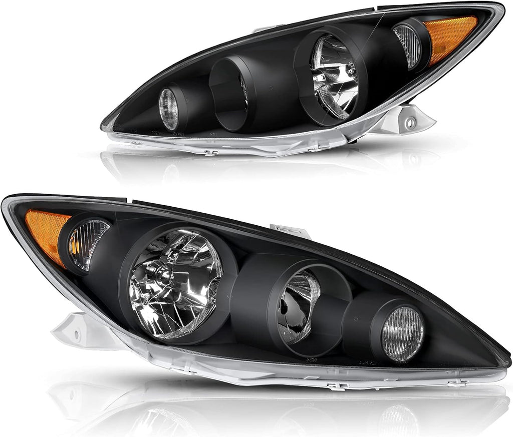 Headlight Assembly Chrome Housing Amber Reflector A2848