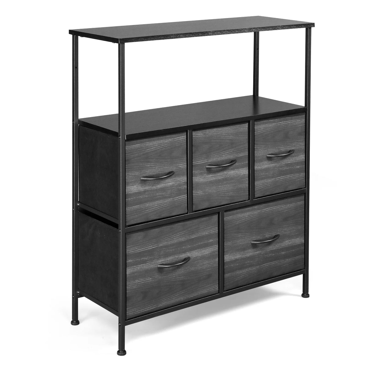 Wide 5 Drawer Dresser with Wood Top V6760
