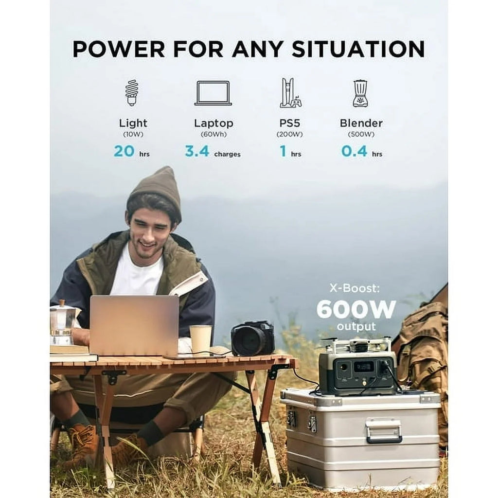 256Wh Portable Power Station 600W AC Output Q992183