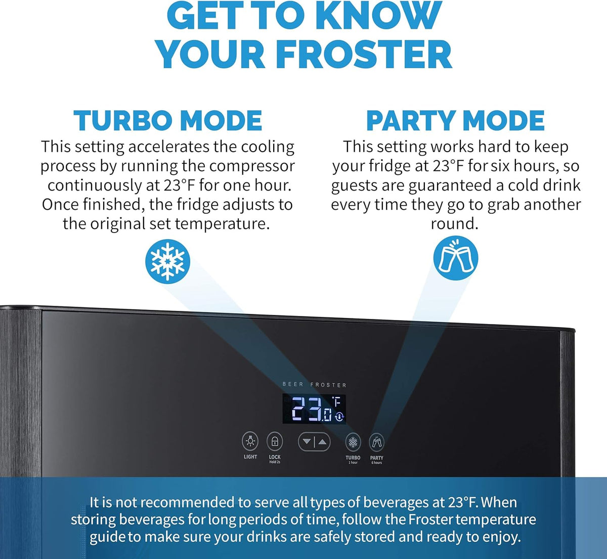 Black 125 Can Capacity Freestanding Beer Fridge F820