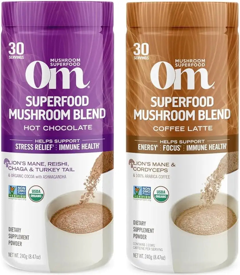 Hot Chocolate Blend Mushroom Powder and Coffee Latte Blend Mushroom Powder B498701