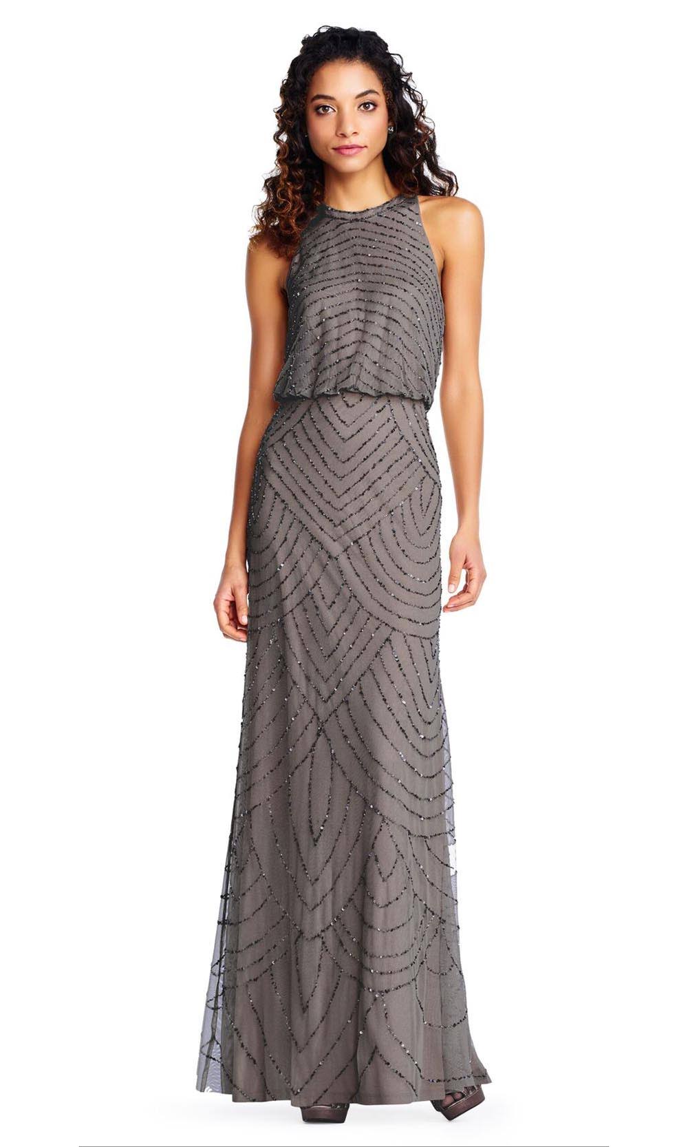 Halter Neck Beaded Gown Z52908