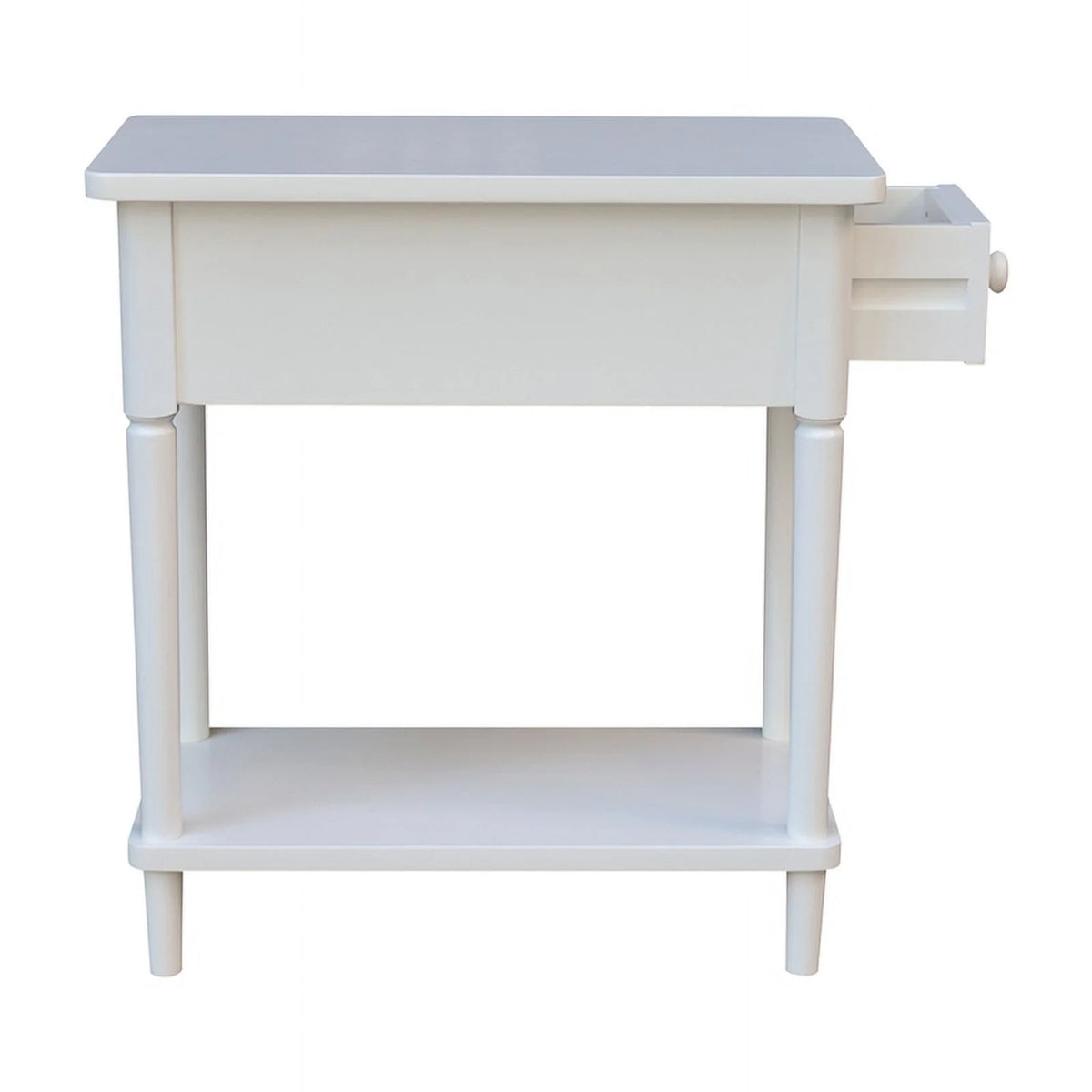 White Narrow Solid Wood Side Table E248
