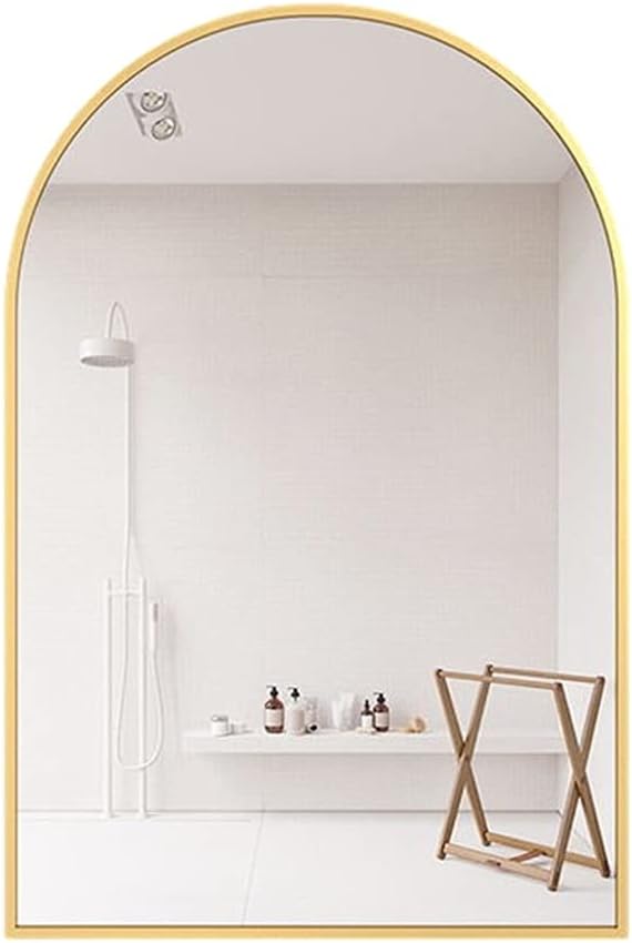 50 X 80cm Black Arched Metal Frame Wall Mirror O717