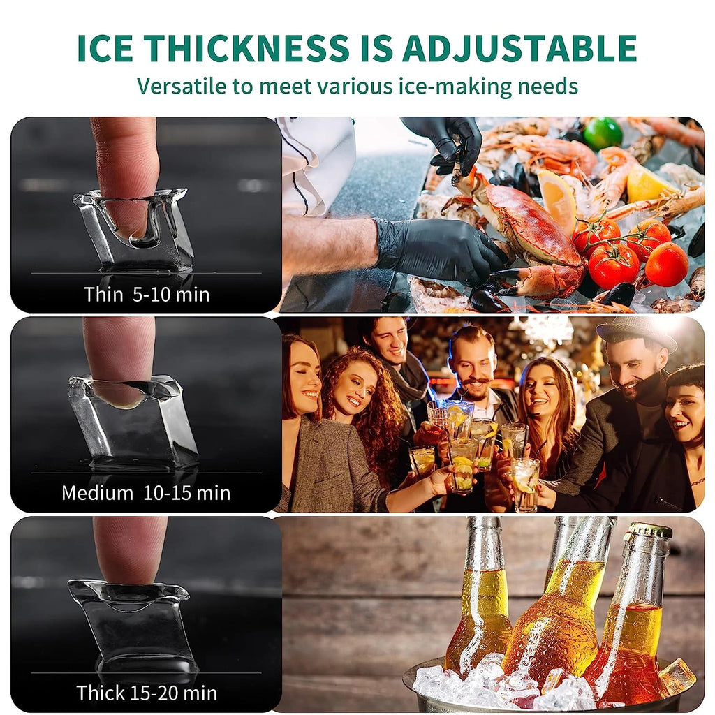 Commercial Ice Machine with 33LBS Storage Bin G801