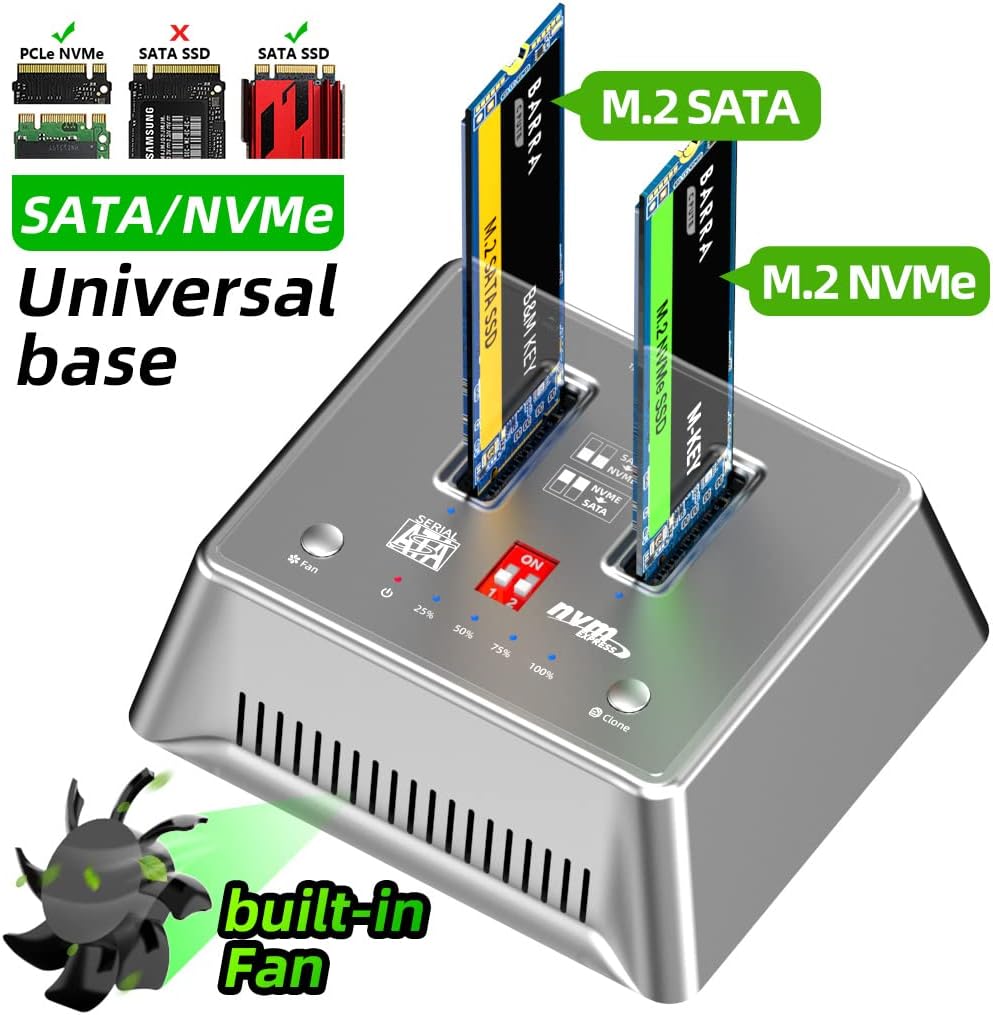 NVME/SATA Docking Clone Hard Drive SSD Enclosure M904