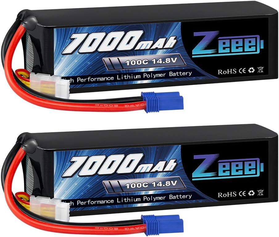 14.8V 4S 100C 7000mAh Lipo Battery with EC5 Connector 2 Pack B851862