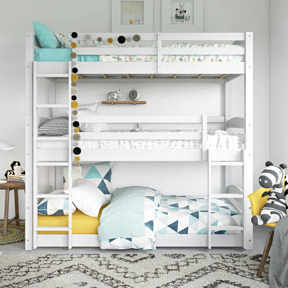 Twin Over Twin Over Twin Convertible Bunk Bed Y363203