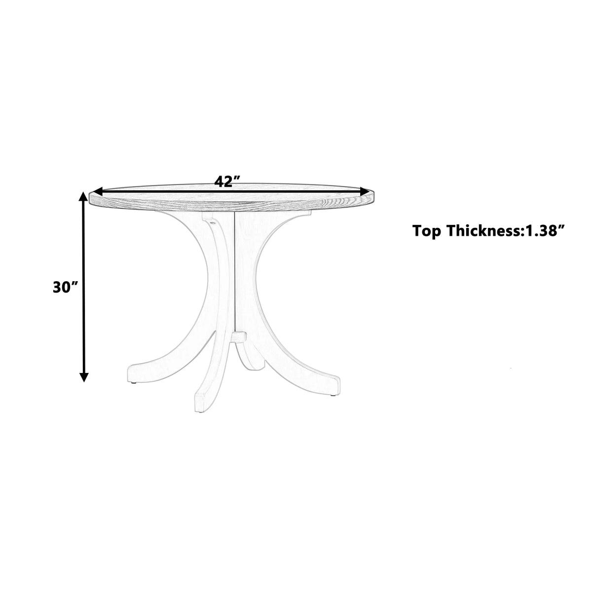 Mid-Century Solid Wood Round Dining Table U970504
