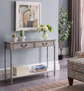 Washed Oak 2 Drawer Console Table with Shelf Z890814