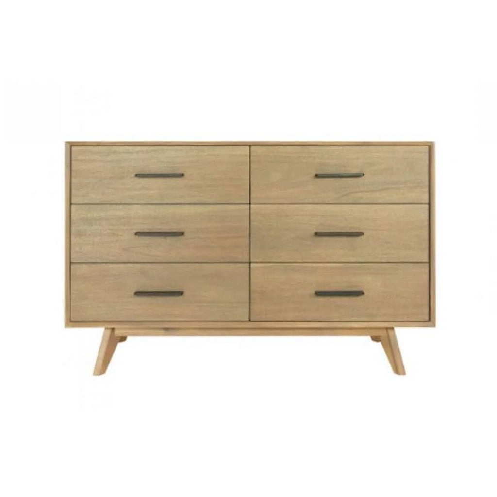 Walnut Solid Wood Six Drawer Double Dresser D445127