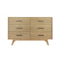 Walnut Solid Wood Six Drawer Double Dresser D445127
