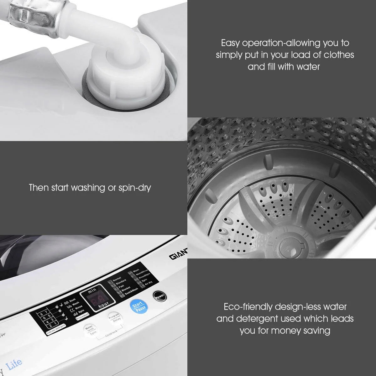 Portable Compact Washing Machine 1.34 Cu.ft I61647