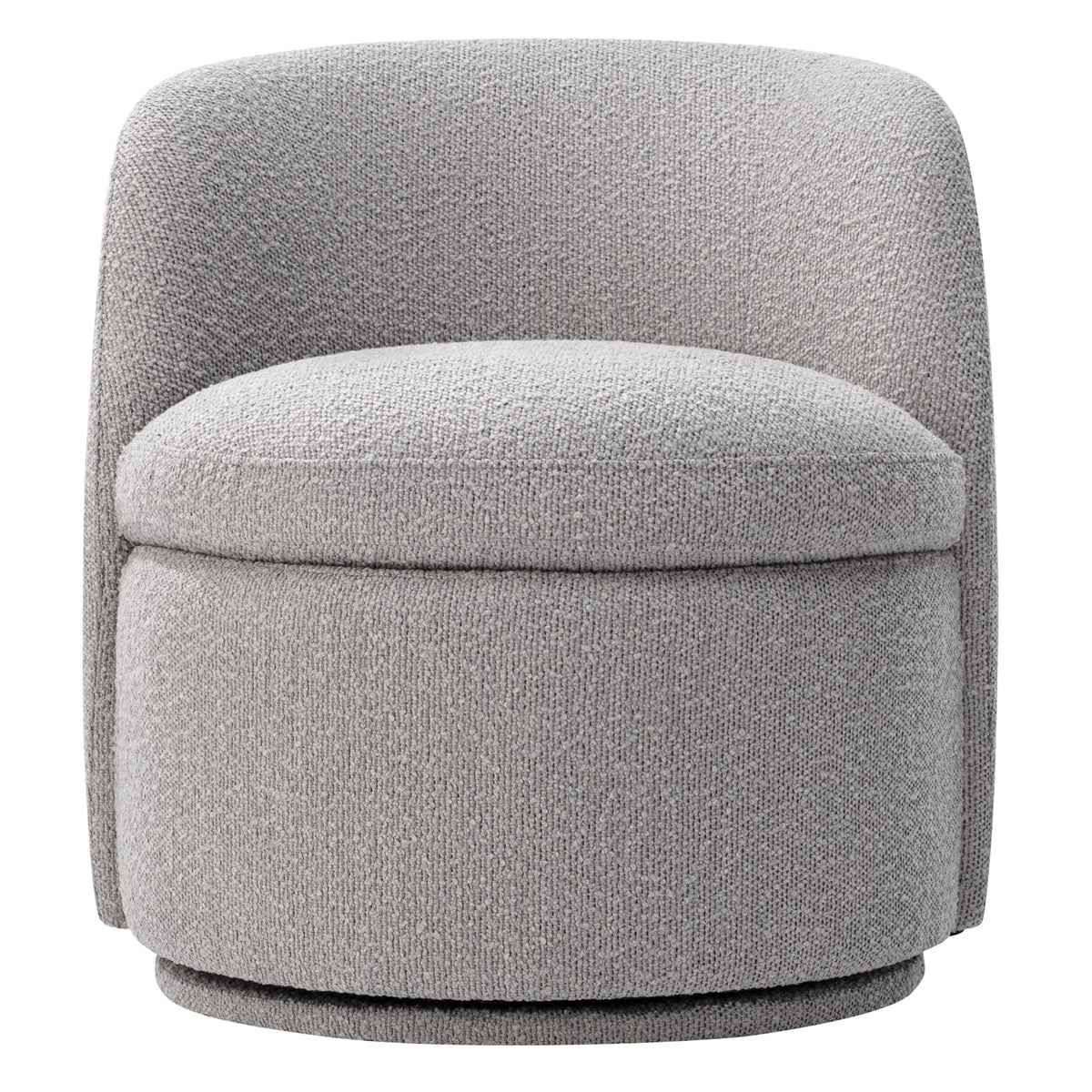 White Boucle Fabric Barrel Accent Chair E452