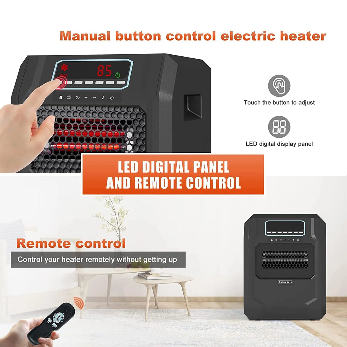Electric Space Heater with Remote Control (2 Pack) U101936