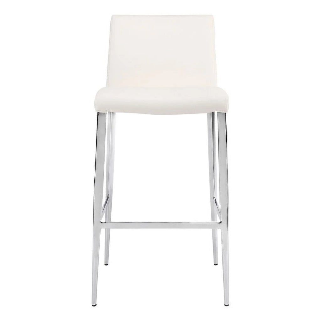 White Faux Leather 26" Counter Stool Set of 2 K370
