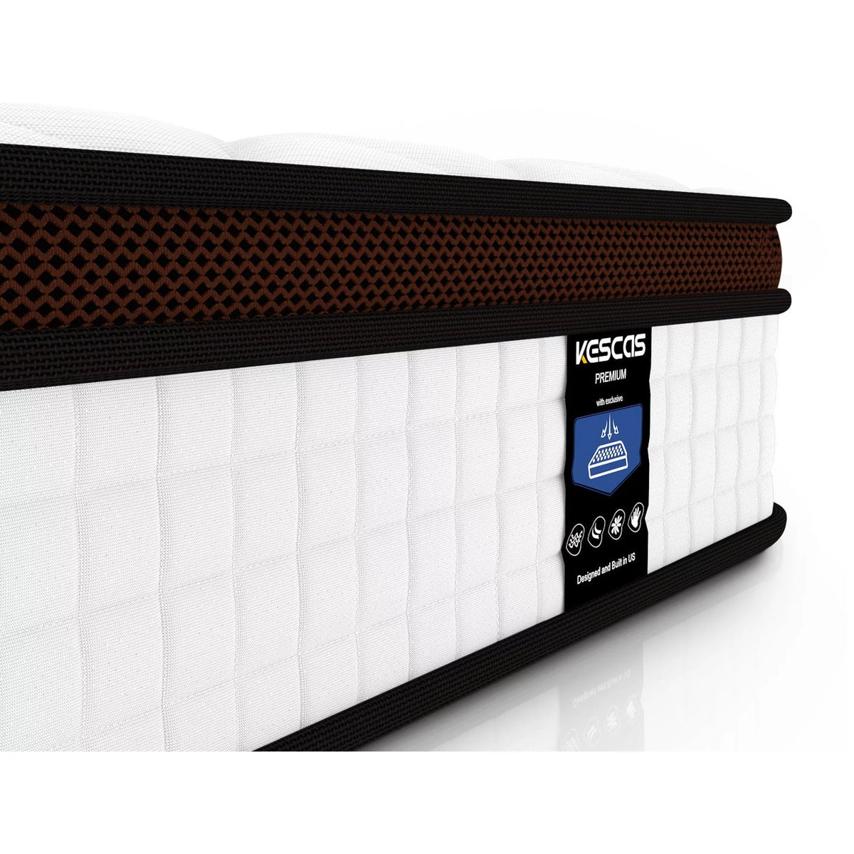 Queen Size 8 inch Hybrid Mattress with Cooling Gel Memory Foam V7640