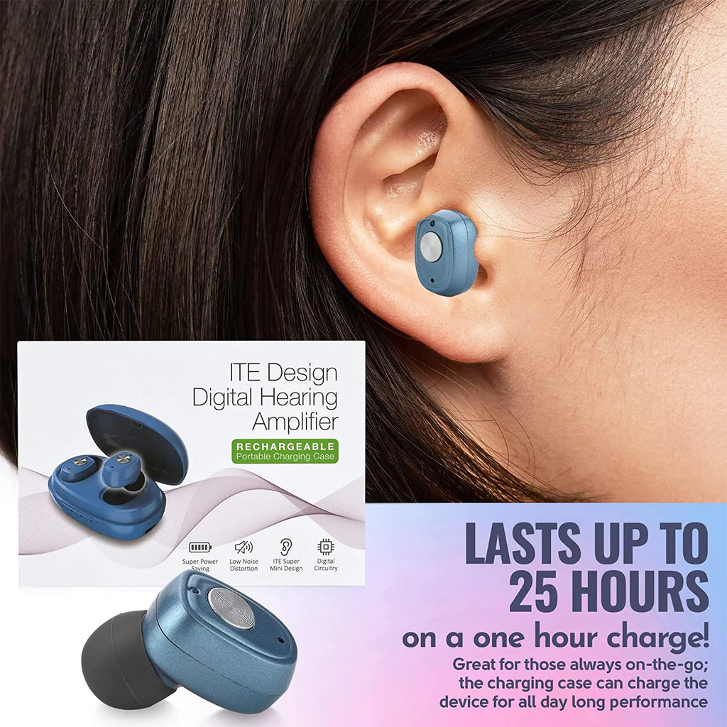 Rechargeable Hearing Amplifier Pair with Noise Cancelling Z964