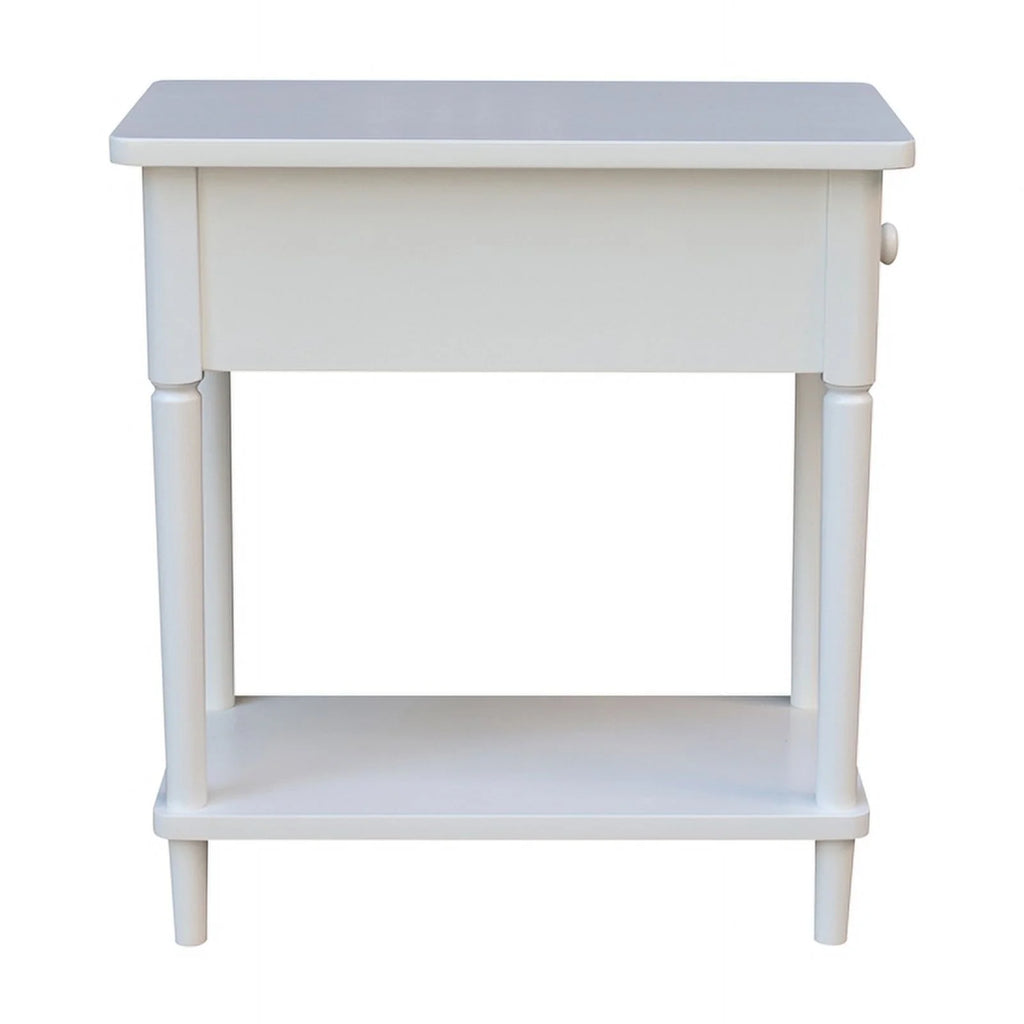 White Narrow Solid Wood Side Table E248