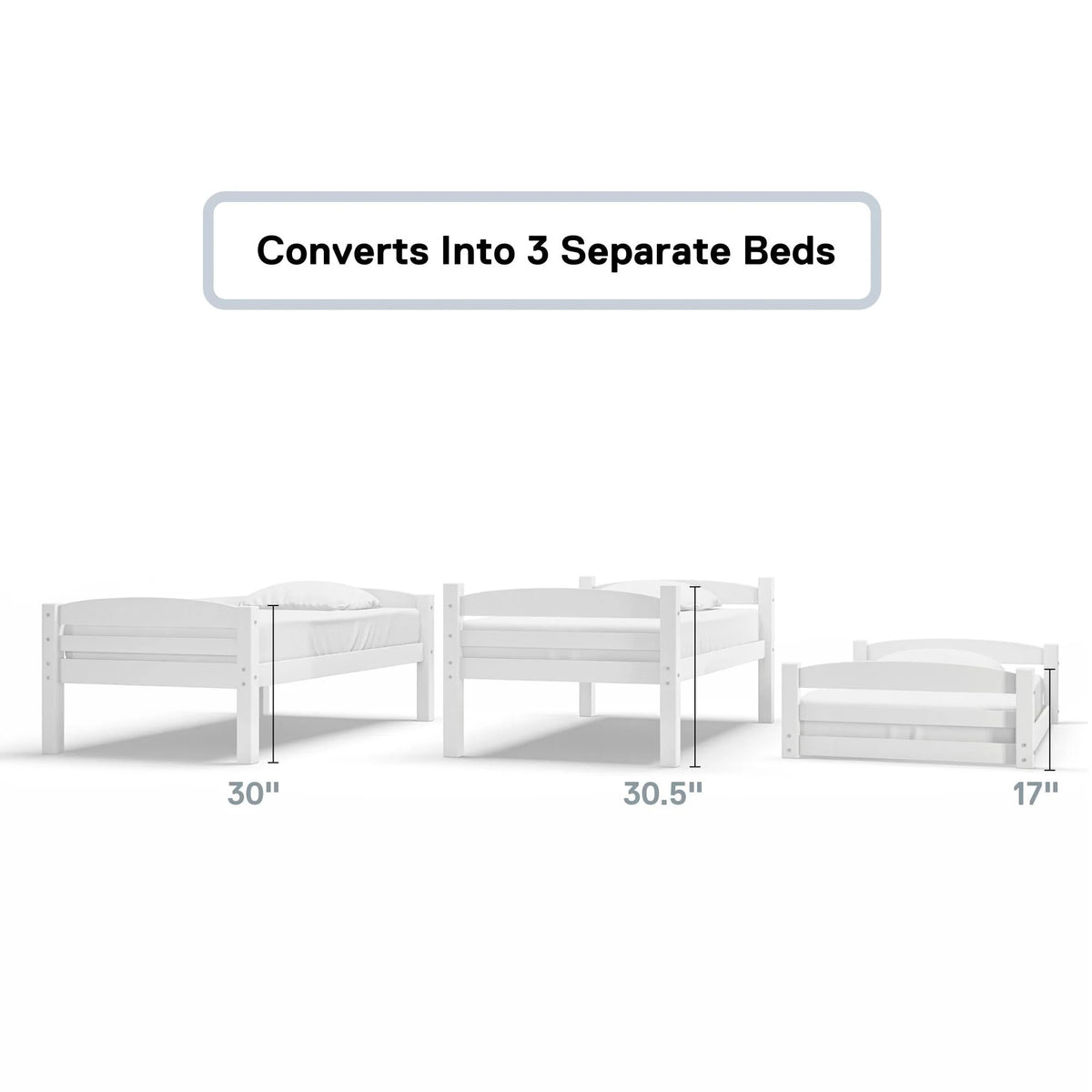 Twin Over Twin Over Twin Convertible Bunk Bed Y363203