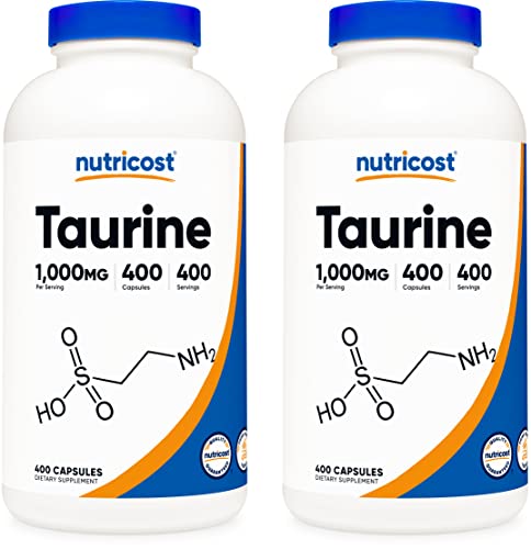 Taurine 1000mg 400 Capsules 2 Bottles Z608