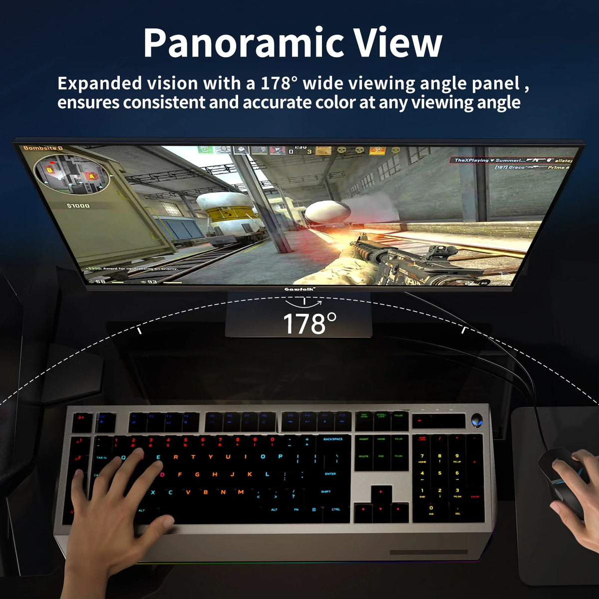 24.5 inch Curved Gaming Monitor 180hz FHD Frameless VA Black Y10463