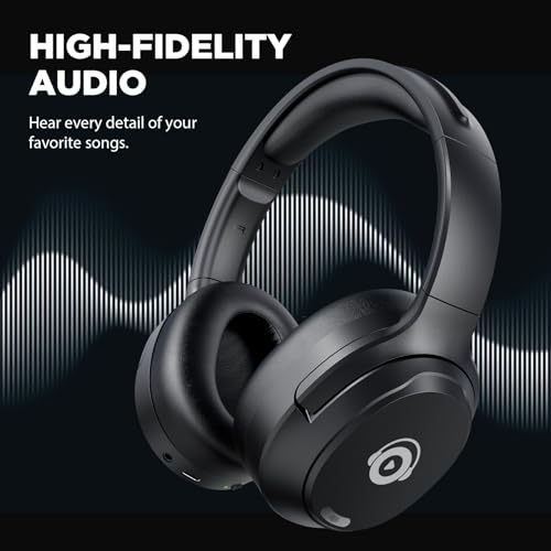 Black Wireless Over Ear Active Noise Cancelling Headphones T91646