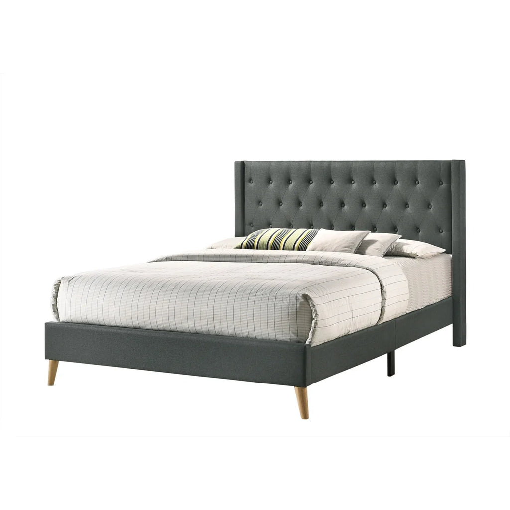 Gray Full Tufted Panel Bed G38827