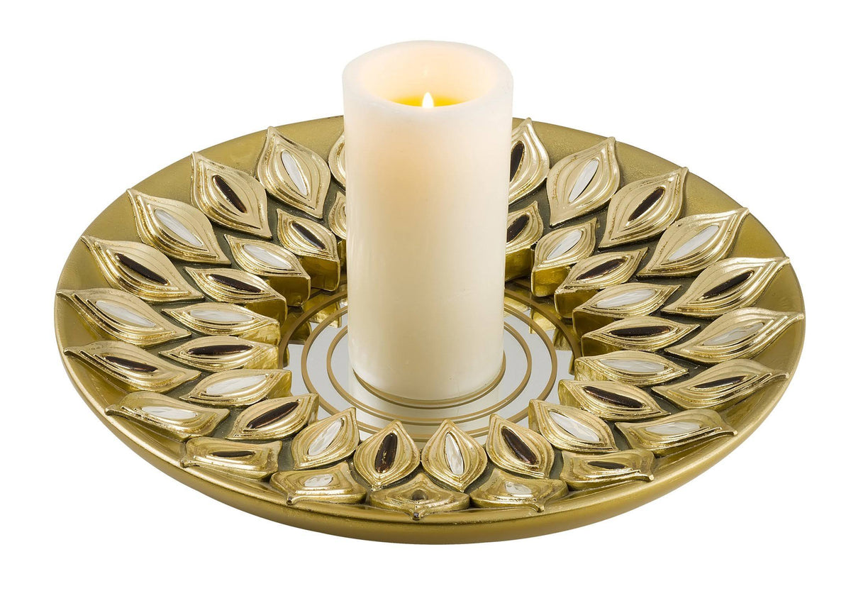 Peacock Plume Candle Holder C113