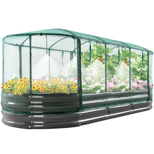 Galvanized Raised Garden Bed Kit with Self Watering System and Mesh Cover, 6x3x1Ft N108504