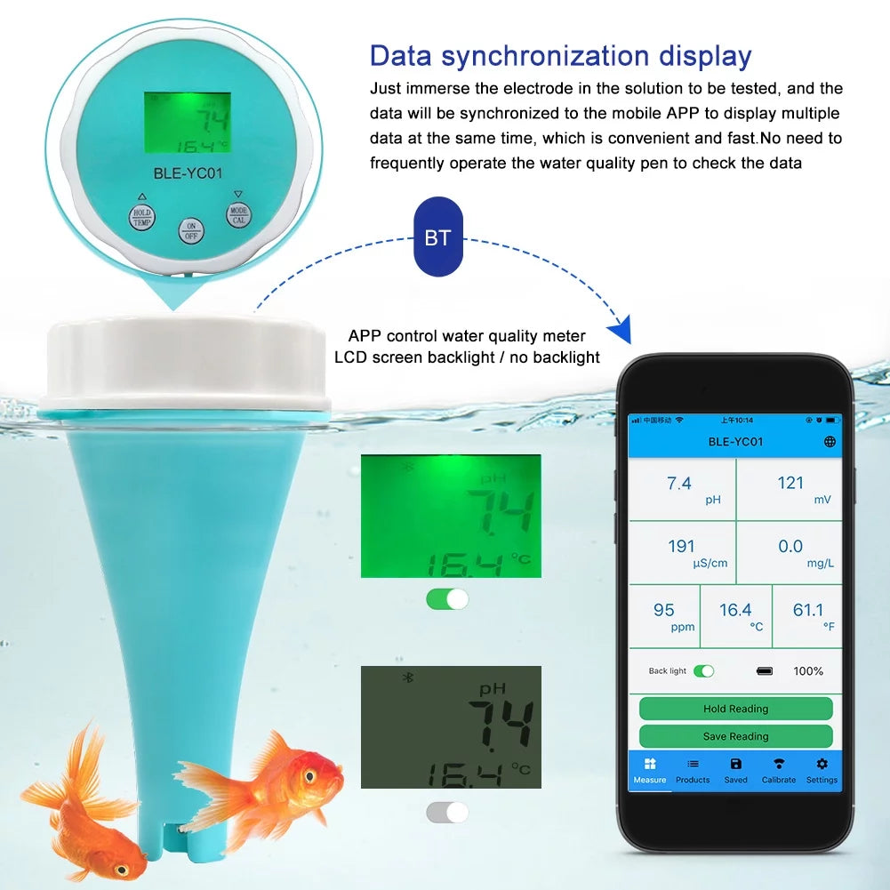 Portable 6 In 1 Water Quality Tester LCD W632342