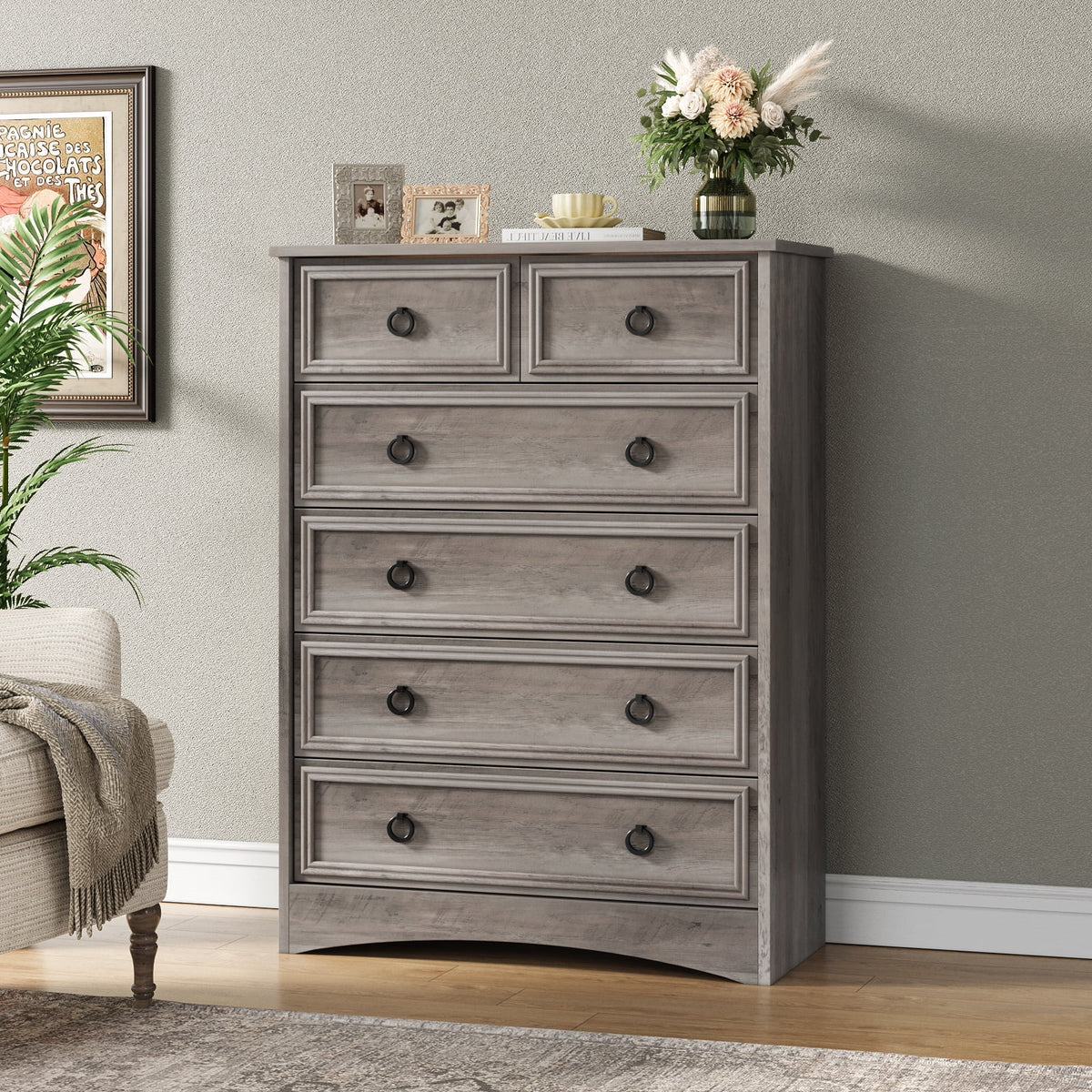 6 Drawer Wood Dresser H4531
