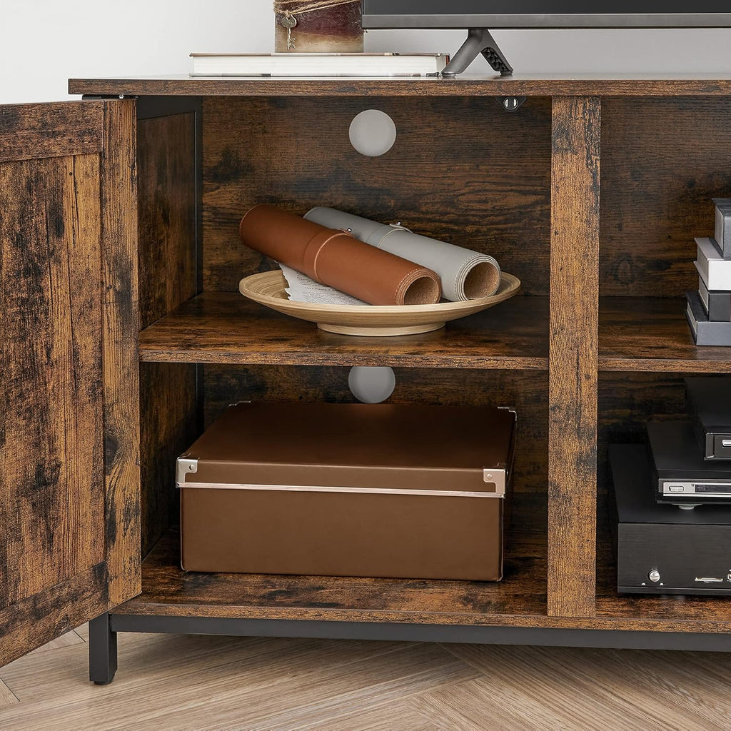 Farmhouse TV Stand for 65 Inch TV with Adjustable Shelves J5829