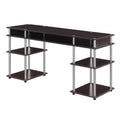 Espresso Wood Student Desk with Shelves E2010