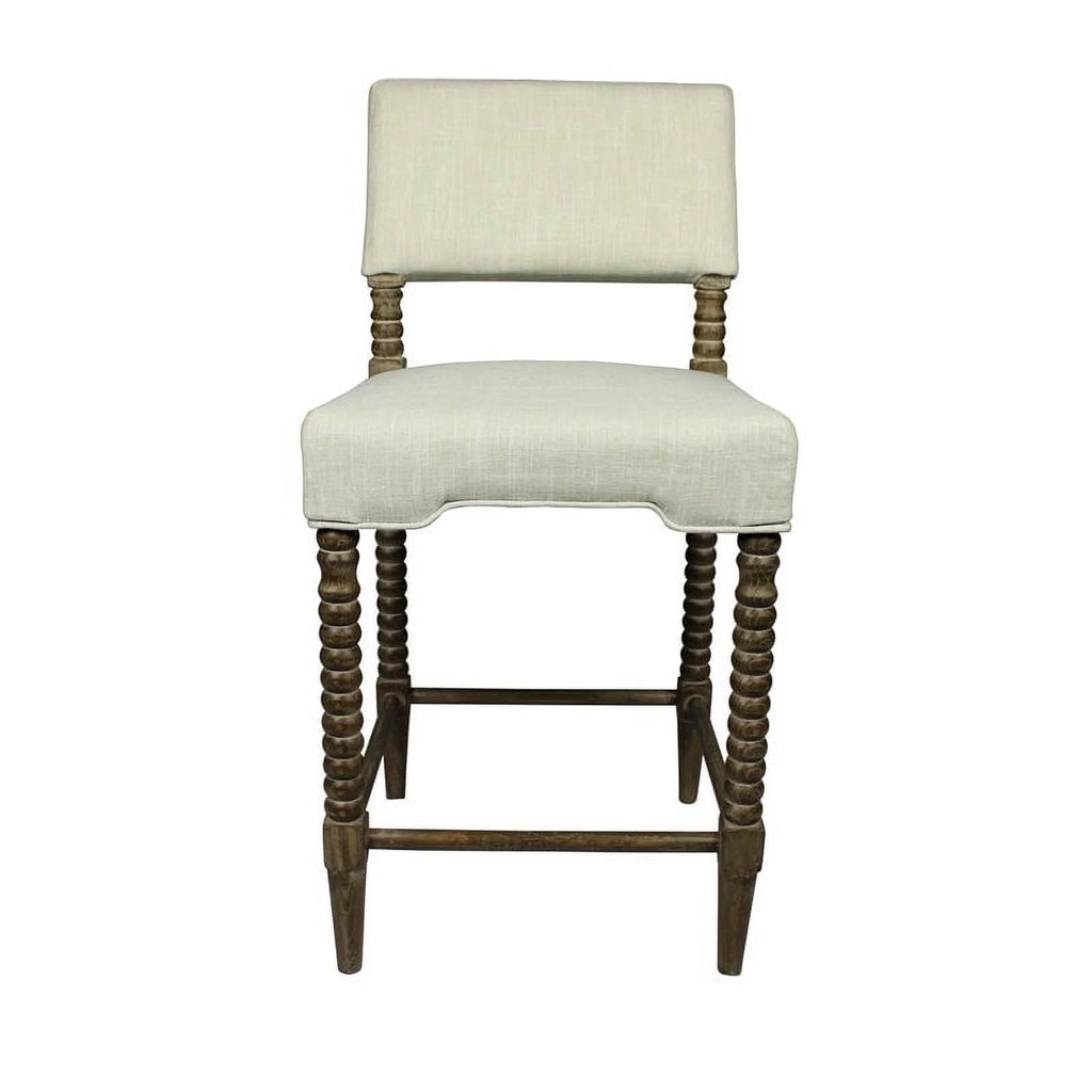 41" Fabric & Wood Counter Stool Set of 2 K598049