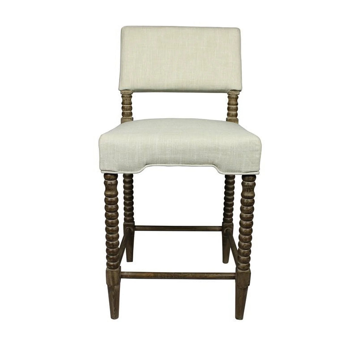 41" Fabric & Wood Counter Stool Set of 2 K598049