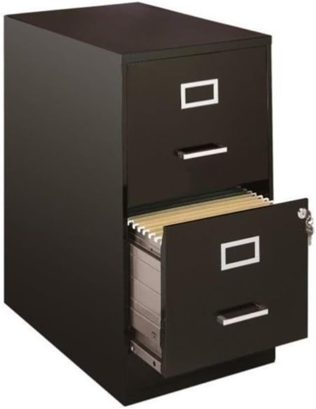 2 Drawer Black File Cabinet E279